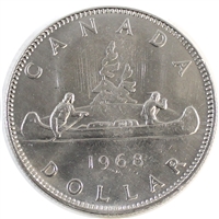 1968 No Island Canada Nickel Dollar Brilliant Uncirculated (MS-63)