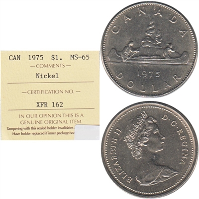 1975 Canada Nickel Dollar ICCS Certified MS-65