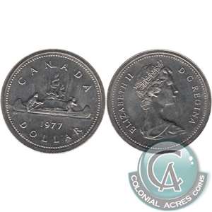 1977 Var. 2 Det. Jewel LWL Canada Nickel Dollar Brilliant UNC. (MS-63)