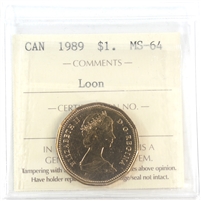 1989 Canada Loon Dollar ICCS Certified MS-64