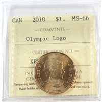 2010 Canada Olympic Loon Dollar ICCS Certified MS-66