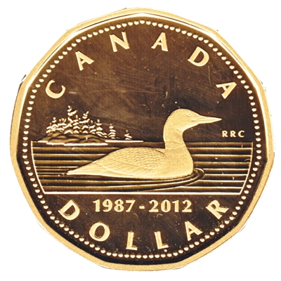 1987-2012 Canada 25th Ann. Loon Dollar Silver Proof  (No Tax)