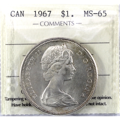 1967 Canada Dollar ICCS Certified MS-65 (XIC 229)
