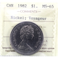 1982 Voyageur Canada Nickel Dollar ICCS Certified MS-65