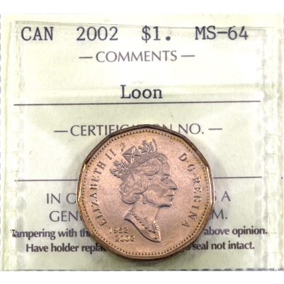 2002 Canada Loon Dollar ICCS Certified MS-64