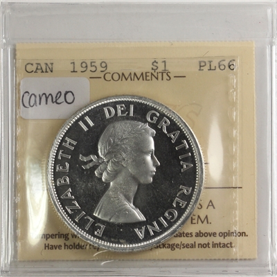 1959 Canada Dollar ICCS Certified PL-66 Cameo (XXQ 498)