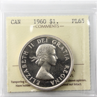 1960 Canada Dollar ICCS Certified PL-65 Cameo