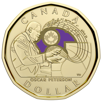 2022 Coloured Canada $1 Celebrating Oscar Peterson Loon Brilliant Uncirculated (MS-63)