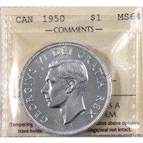 1950 Canada Dollar ICCS Certified MS-64 (XDM 093)