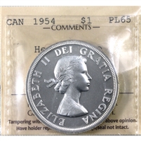 1954 Canada Dollar ICCS Certified PL-65 Heavy Cameo (XXQ 468)