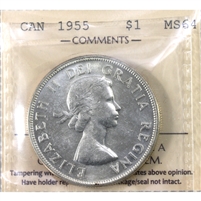 1955 Canada Dollar ICCS Certified MS-64