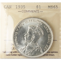 1935 Canada Dollar ICCS Certified MS-65 (XXG 023)