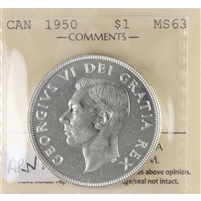 1950 Arnprior Canada Dollar ICCS Certified MS-63 (XXG 097)