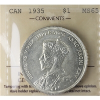 1935 Canada Dollar ICCS Certified MS-65 (XZD 014)