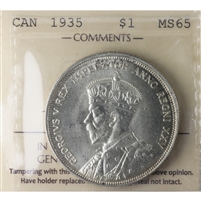 1935 Canada Dollar ICCS Certified MS-65 (XKJ 847)