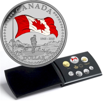 2015 Canada Coloured 50th Anniversary Canada Flag Silver Proof Set (No Tax)