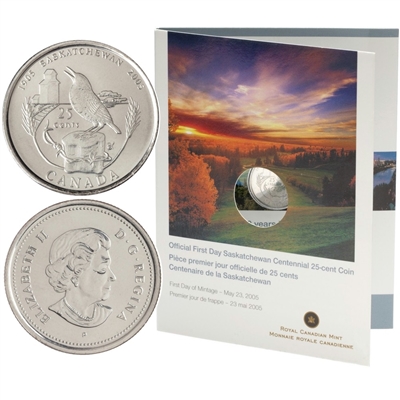 2005 Canada Saskatchewan 25-Cent First Day Cover.