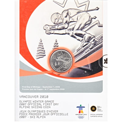 2007 Canada 25-cent Alpine Skiing Olympic First Day Cover