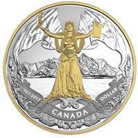 2017 Canada $1 Confederation Gold Plated Proof Silver in square capsule (No Tax)