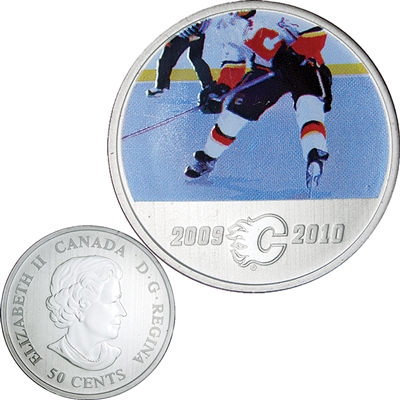 2010 Canada 50-cent Calgary Flames On-Ice-Action NHL Coin