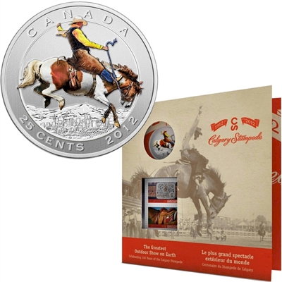 2012 Canada 25-cent 100 Years of the Calgary Stampede Coin & Stamp Set