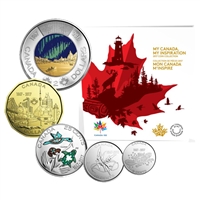 2017 5-coin My Canada, My Inspiration Collector Card, includes scarce Glow in the Dark $2 Dance