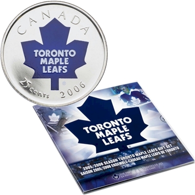 2006 Canada Toronto Maple Leafs NHL Coin Set with Colourized 25-Cents.