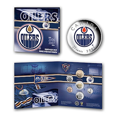 2007 Canada Edmonton Oilers NHL Coin Set with Colourized 25ct.