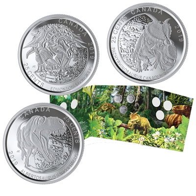 2019 25-cent Dinosaurs of Canada Coin Set