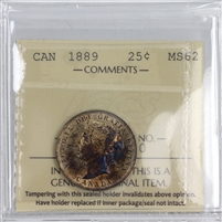 1889 Canada 25-cents ICCS Certified MS-62