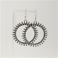 Lady's Sterling Silver Drop Hoop Earrings