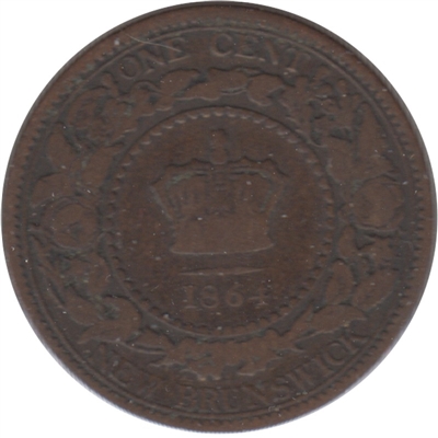1864 Tall 6 New Brunswick 1-cent VG-F (VG-10)