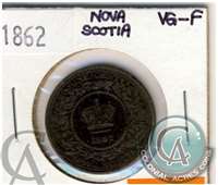 1862 Nova Scotia 1-cent VG-F (VG-10) $