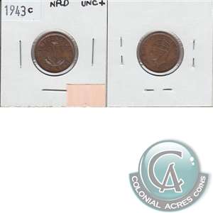 1943C Newfoundland 1-cent AU-UNC (AU-55)