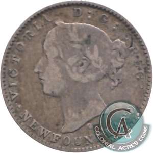 1890 Newfoundland 10-cents Fine (F-12)