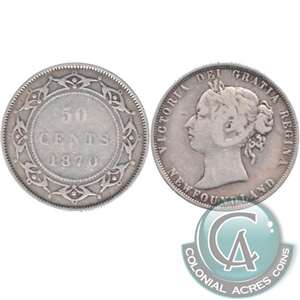 1870 Newfoundland 50-cents Very Good (VG-8)
