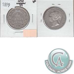 1899 Narrow 9's Newfoundland 50-cents Very Fine (VF-20) $