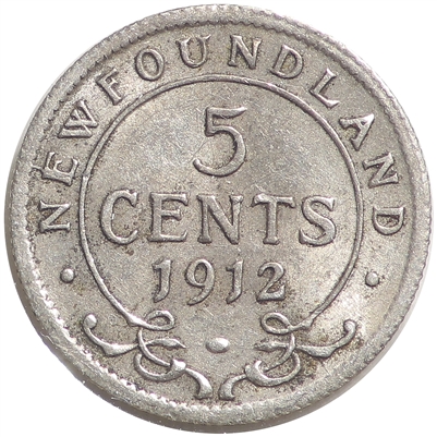 1912 Newfoundland 5-cent EF-AU (EF-45)