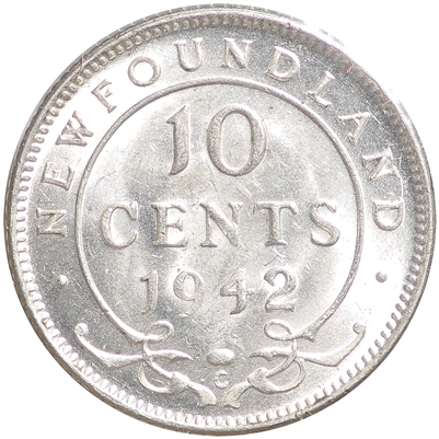 1942C Newfoundland 10-cent Uncirculated (MS-60) $