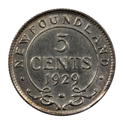 1929 Newfoundland 5-cents AU-UNC (AU-55) $