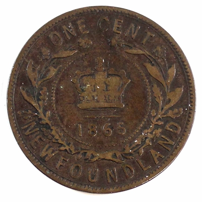 1865 Newfoundland 1-cent VG-F (VG-10)