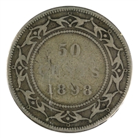 1898 Obv. 2, Small W Newfoundland 50-cents About Good (AG-3)