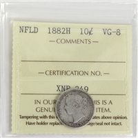 1882H Newfoundland 10-cents ICCS Certified VG-8