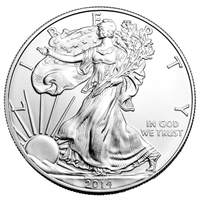 2014 United States $1 Silver Eagle 1oz. .999 Fine (No Tax) Lightly Toned