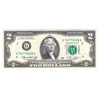 1976 USA $2 Federal Reserve Note, Neff-Simon, EF to UNC (See description)