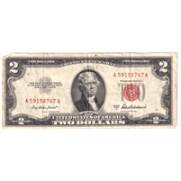1953 USA $2 Note, Various Series (May have writing, tears, or other issues)