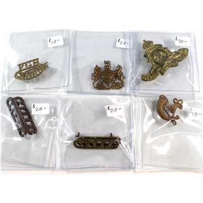 Group Lot of Assorted Canada Military Pins and Badges, 6Pcs