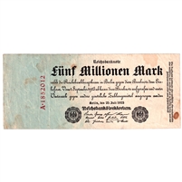Germany Pick #95 1923 5 Million Mark Note, VF-EF (VF-30) Stained