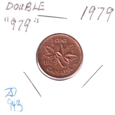 Error 1979 Double 979 Canada 1-cent