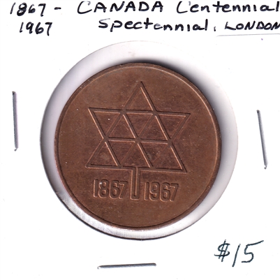 1867-1967 Canada Centennial Spectennial Token from London Ontario